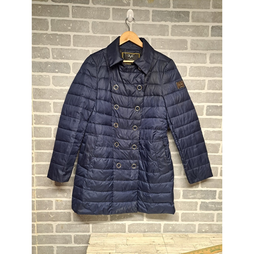 Versace Italia‎ 19V69 Navy Jacket Puffer Trench Coat Womens -Size Medium